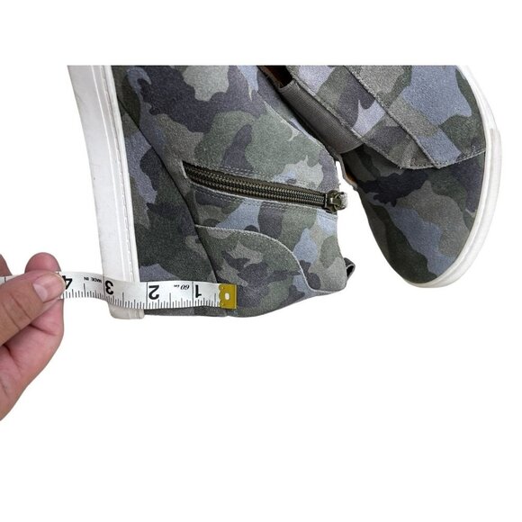 Linea Paolo Felicia suede gray camo Hidden wedge bootie sneaker size 9.5M - Picture 5 of 8